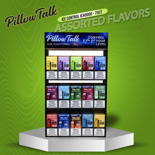 PILLOW TALK ICE CONTROL IC40000 DISPOSABLE VAPE DISPLAY PACK 75CT/DISPLAY - ASSORTED FLAVORS